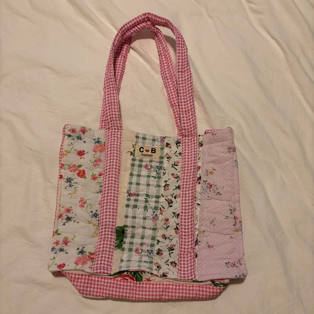 CB Positano Medium Shoulder Bag Tote Quilt Patchwork Floral Shabby Chic